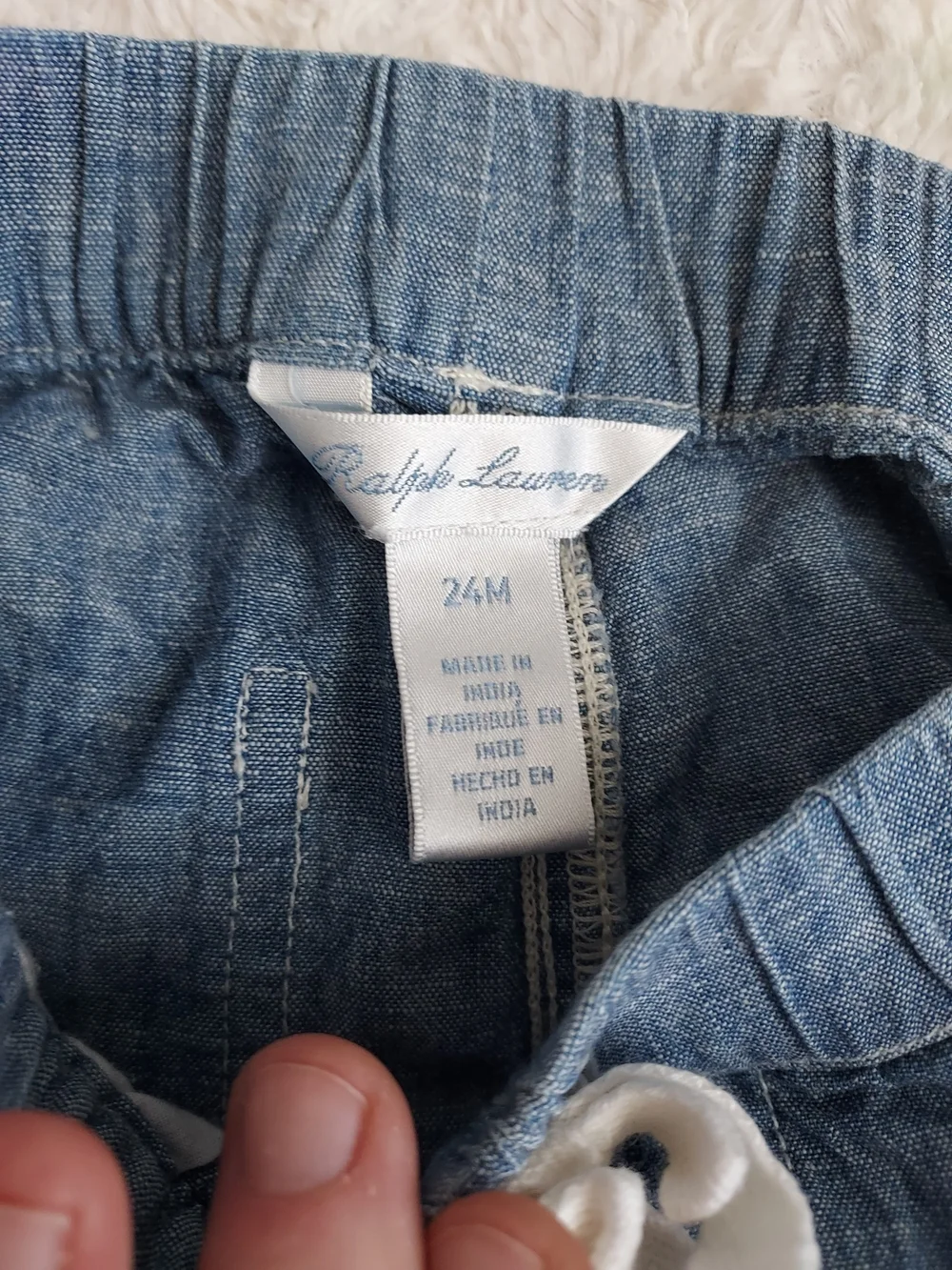 Ralph Lauren Light Heathered Blue Baby Cotton Shorts 24mo Preppy Summer Spring